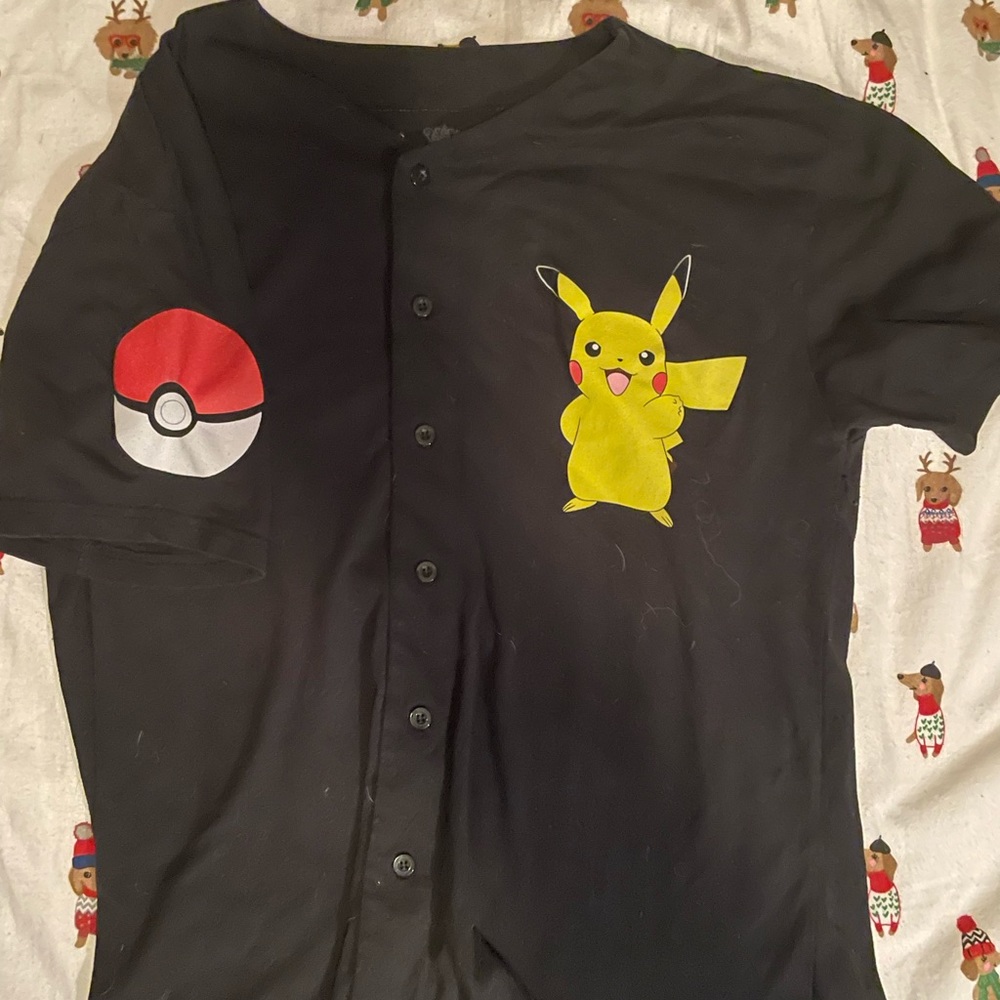 Large Pokémon pikachu baseball jersey